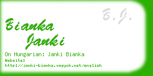 bianka janki business card